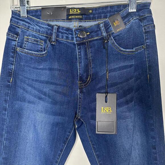 L&B size 6 Bootcut Jeans - dark wash non distressed denim - Picture 5 of 9